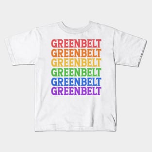 GREENBELT RAINBOW TEXT Kids T-Shirt